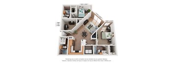 3 Bed Floor Plan at The Foundry, South Bend Indiana