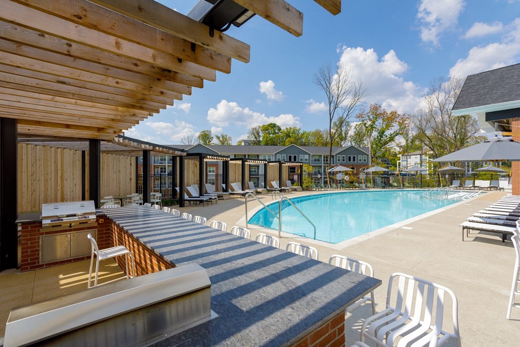 Pool Side Relaxing Area at Whetstone Flats, Tennessee