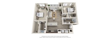 2 bedroom 2 bathroom Siltstone Floorplan Image at Whetstone Flats, Tennessee, 1240 Sq. Ft.