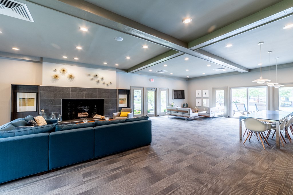 Large Clubhouse With Ample Sitting And Television at Woodbridge Apartments, Louisville, KY, 40242