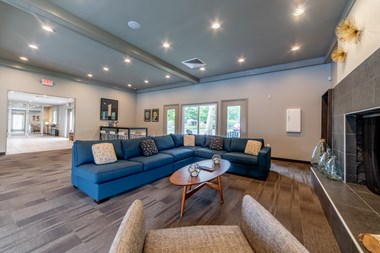 Posh Lounge Area In Clubhouse at Woodbridge Apartments, Louisville, Kentucky