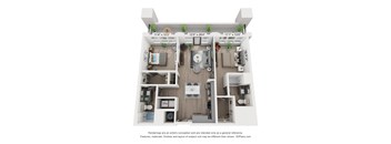2 bedroom 2 bathroom Floor plan A at WOODBURN EXCHANGE, Ohio