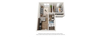 Conwill Floor Plan at 310 at Nulu Apartments-Student, Louisville