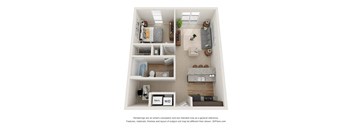 Fox Floor Plan at 310 at Nulu Apartments-Student, Kentucky, 40202