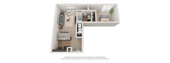Hite Floor Plan at 310 at Nulu Apartments-Student, Louisville