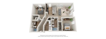 Hutchings Floor Plan at 310 at Nulu Apartments-Student, Louisville Kentucky