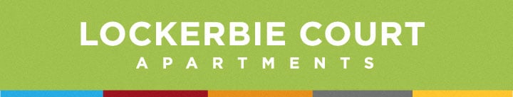 Logo at Lockerbie Court on Mass Ave, Indianapolis, Indiana