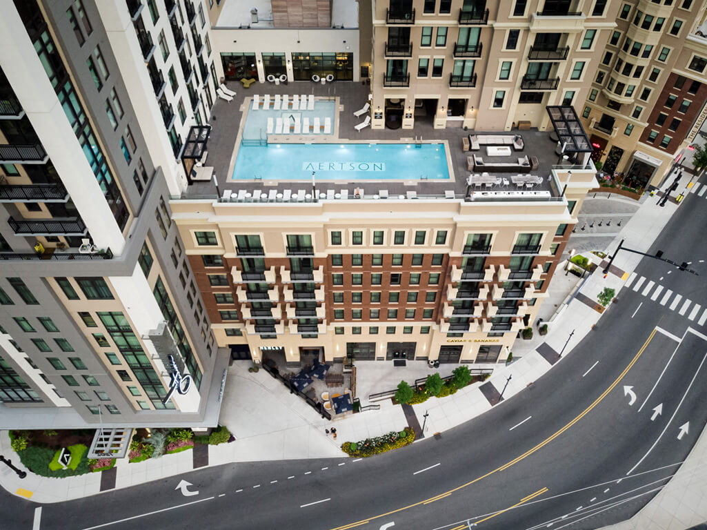 Drone Exterior View at Aertson Midtown, Nashville