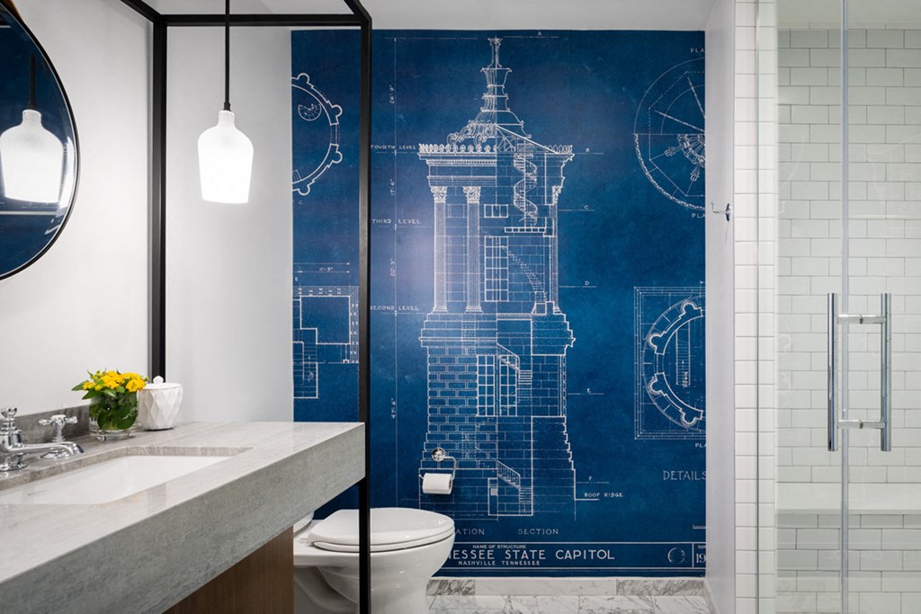 Designer Hotel Bathroom at Aertson Midtown, Nashville