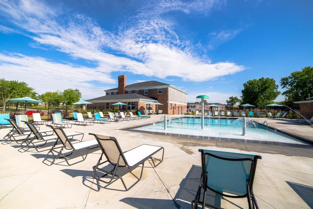 the swimming pool at the apartments for rent