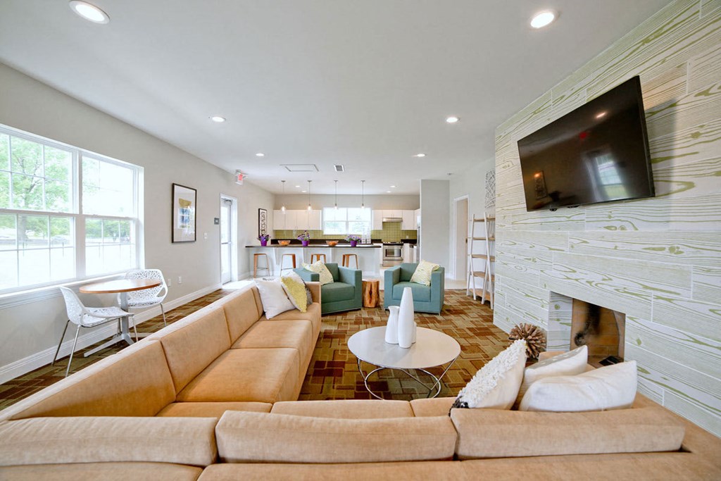 Resident Lounge with Media at Gramercy, Carmel, Indiana