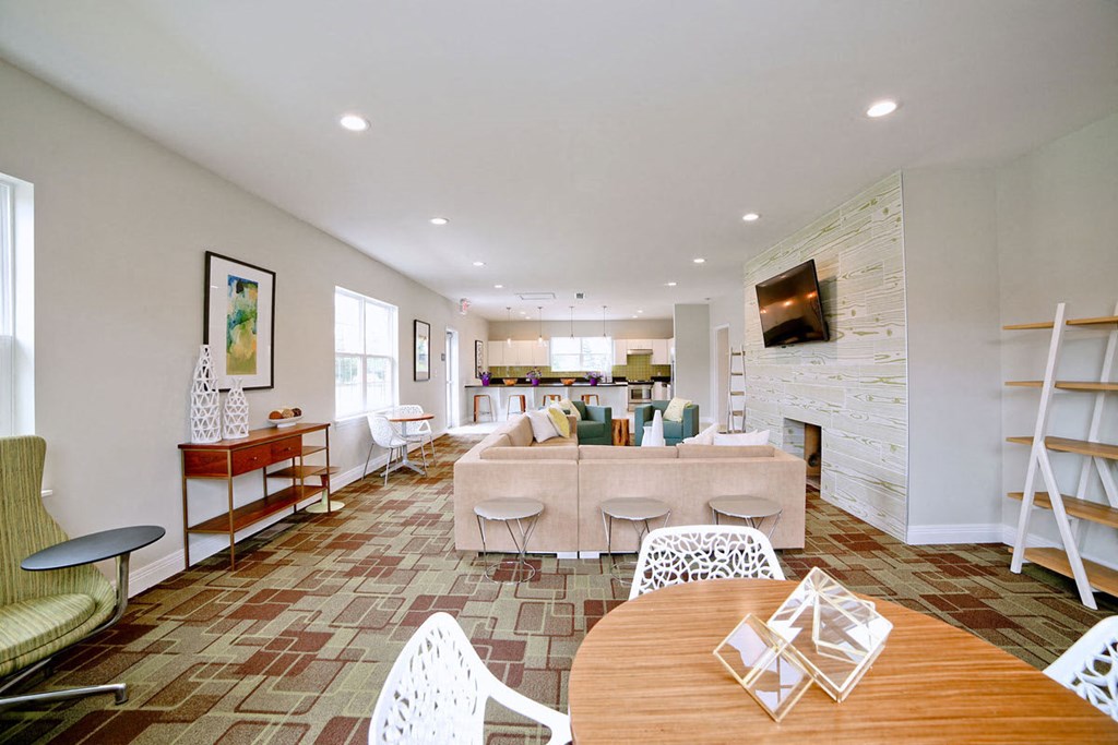Clubhouse Kitchen Breakfast Bar with Stools at Gramercy, Carmel, IN