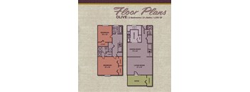 2 Bed 2.5 Bathroom Floor Plan at Gramercy, Indiana, 46032