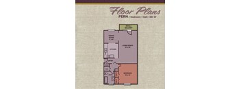1 Bedroom 1 Bathroom Floor Plan at Gramercy, Carmel, IN