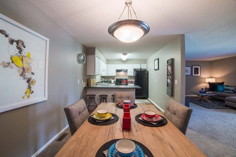 Dining Room and Kitchen View at Gramercy Apartments, Carmel, 46032