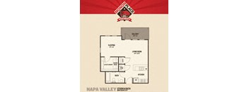 Studio Floor Plan at Monon Living, Indiana, 46220