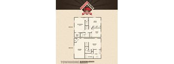 3 Bedroom Townhomes Floor Plan at Monon Living, Indianapolis, Indiana