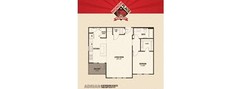 1 Bedrooms Floor Plan at Monon Living, Indianapolis, 46220