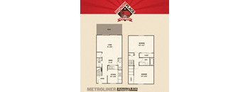 2 Bedroom Townhomes Floor Plan at Monon Living, Indiana