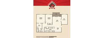 2 Bedrooms Floor Plan at Monon Living, Indianapolis, Indiana