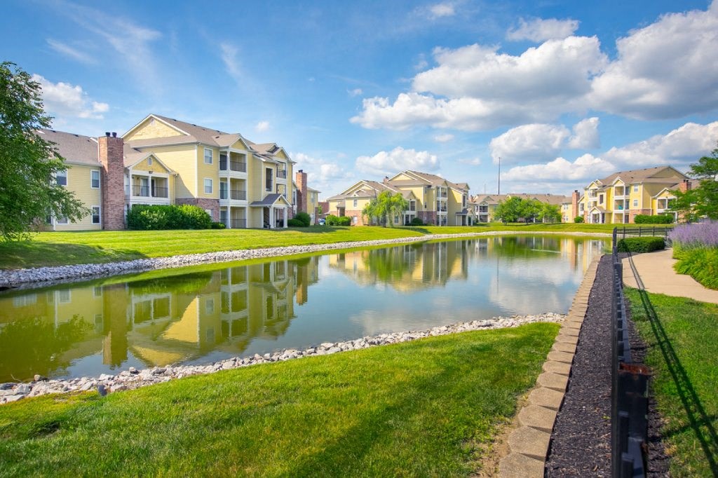 Lake With Lush Natural Surrounding at Center Point Apartments, Indianapolis, Indiana