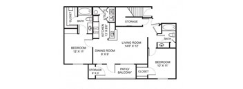 B2 Floor Plan at Steeplechase at Shiloh Crossing, Avon, IN