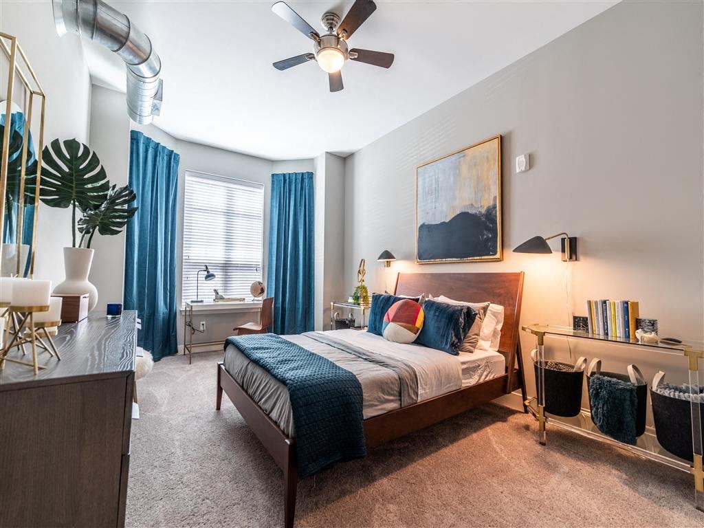 Bedroom With Ceiling Fan at The Foundry, Indiana, 46617