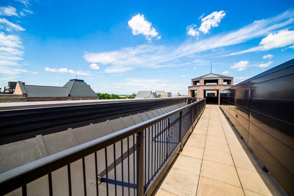 a view of a train station from a bridge at The Foundry, South Bend, IN