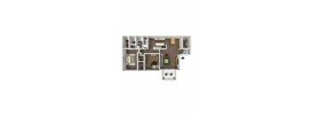 188 sq ft 2 bedroom floor plan  at Elea Apartments in Marietta, GA