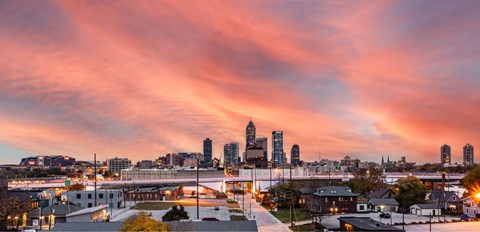 Downtown Skyline View at Gathyr Apartments, Indiana