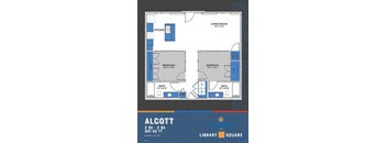 2 bedroom two bathroom floorplan at Indy Living Apartments, Indianapolis, 46204