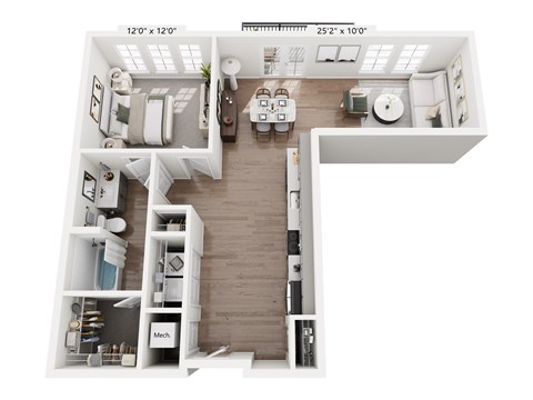 1 bed 1 bath C at Portrait Midtown Apartments, Carmel