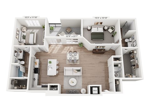 2 bed 2 bath at Portrait Midtown Apartments, Carmel, 46032