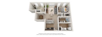 Thompson Floor Plan at 310 at Nulu Apartments-Student, Louisville, KY 40202
