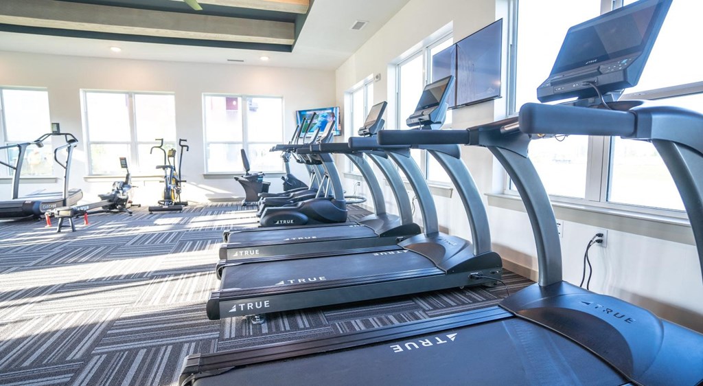cardio equipment in the gym at the monarch club apartments in downtown