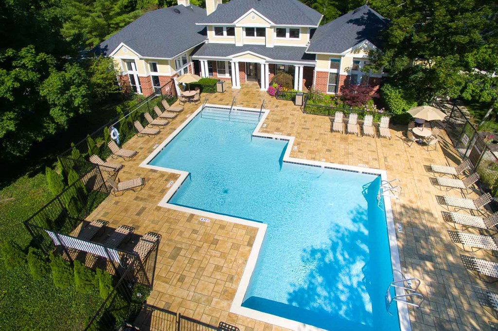 Aerial View Of Pool at Residence at White River, Indianapolis, IN