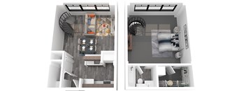 1 Bedroom 1.5 Baths