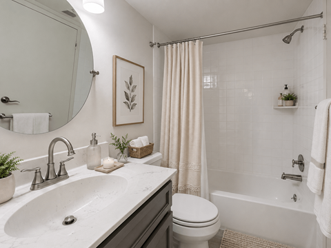 A bathroom with a white sink and a white toilet.