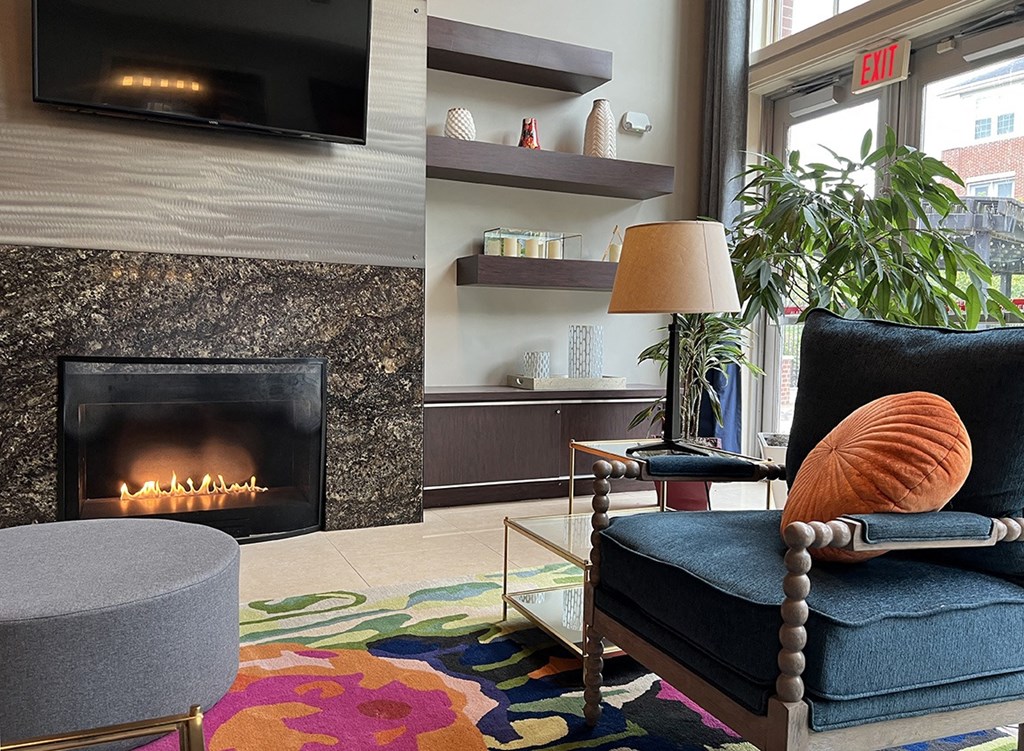 Luxury boutique, hotel–inspired lobby