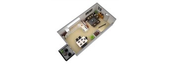 floor plan of a home with a kitchen and living room