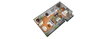 a floor plan of a house with a bedroom and a living room