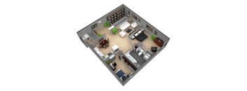 ivating 3d floor plan for a small apartment