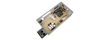 a floor plan of a kitchen and a living room