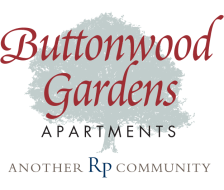 the logo for buttonwood gardens apartments and other rp apartments