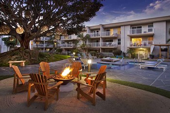 fire pit by the pool l Apartments for rent in Coronado CA - Photo Gallery 5