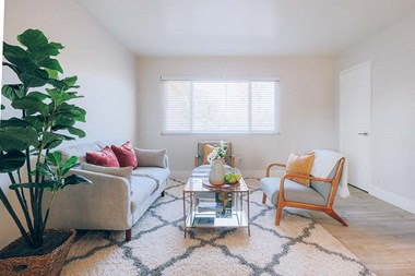 Two BR Apartments in Fremont CA - Niles Station - Living Room with Wood-Style Flooring