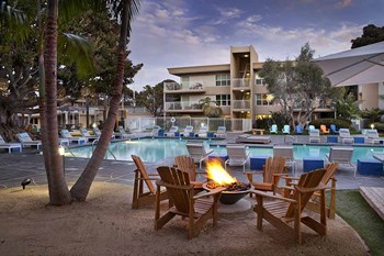 Fire pit by pool l Apartments for rent in Coronado CA - Photo Gallery 2