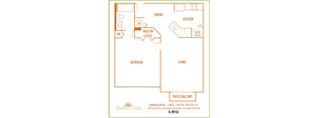 One bedroom floor plan Harbour Cove Hallandale Beach Florida