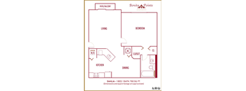 One bedroom floor plan Bonita Pointe in Florida City Florida