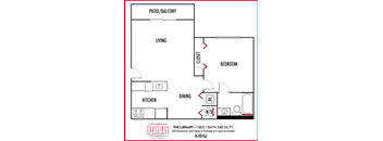 One bedroom floor plan Crossing University Miami Gardens in Florida